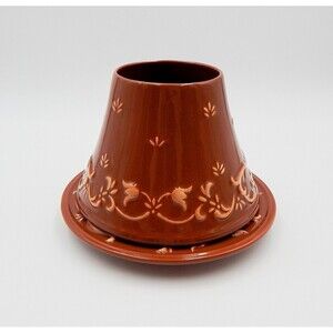Yankee Candle Victoria Brown Harvest Large Jar Shade Underplate Fits 22oz